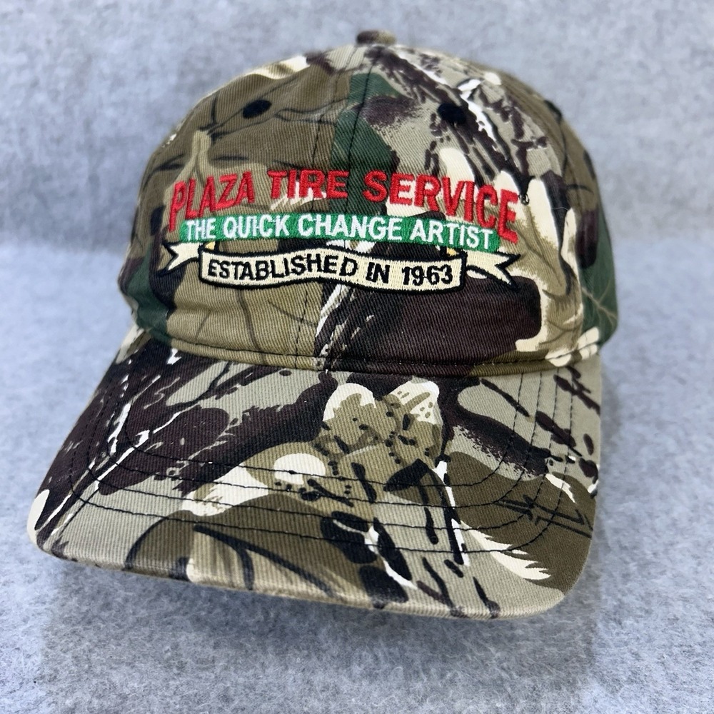 Plaza Tire Service Camo Strapback Hat Cap Adjustable Embroidered Advertising